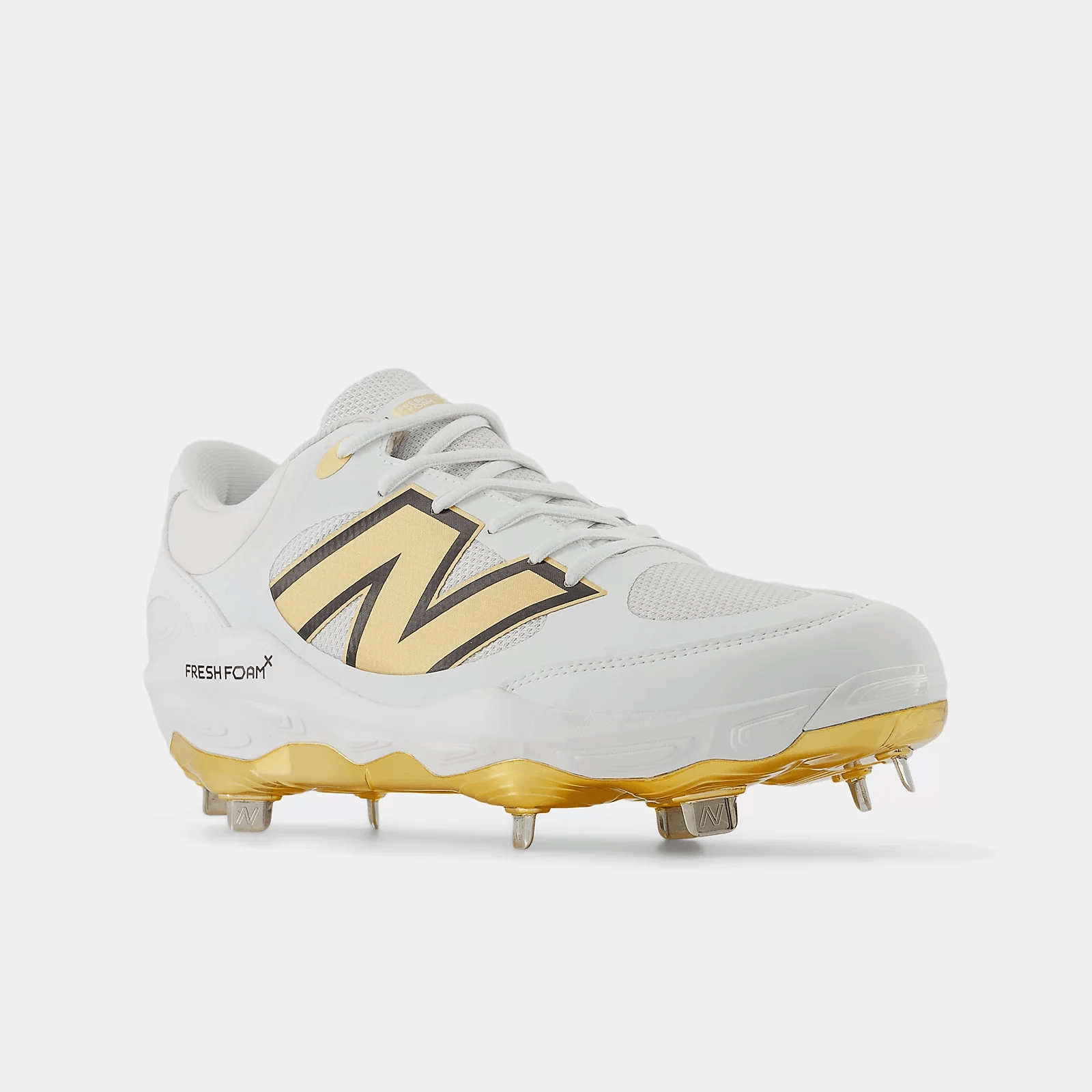 New Balance Men's Fresh Foam X 3000 v7 Metal Baseball Cleats - White/Gold - L3000GS7 soccer - compatible shoes casual running footwear