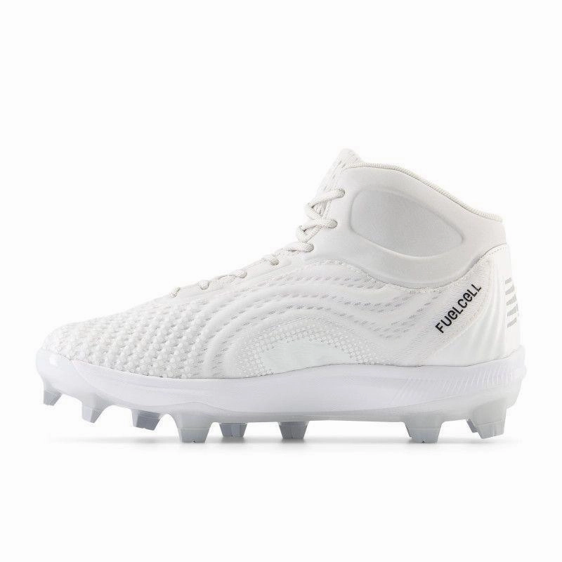stress - free narrow - fit precision New Balance Men's FuelCell 4040 V7 Mid-Molded Baseball Cleats - White / Raincloud - PM4040W7