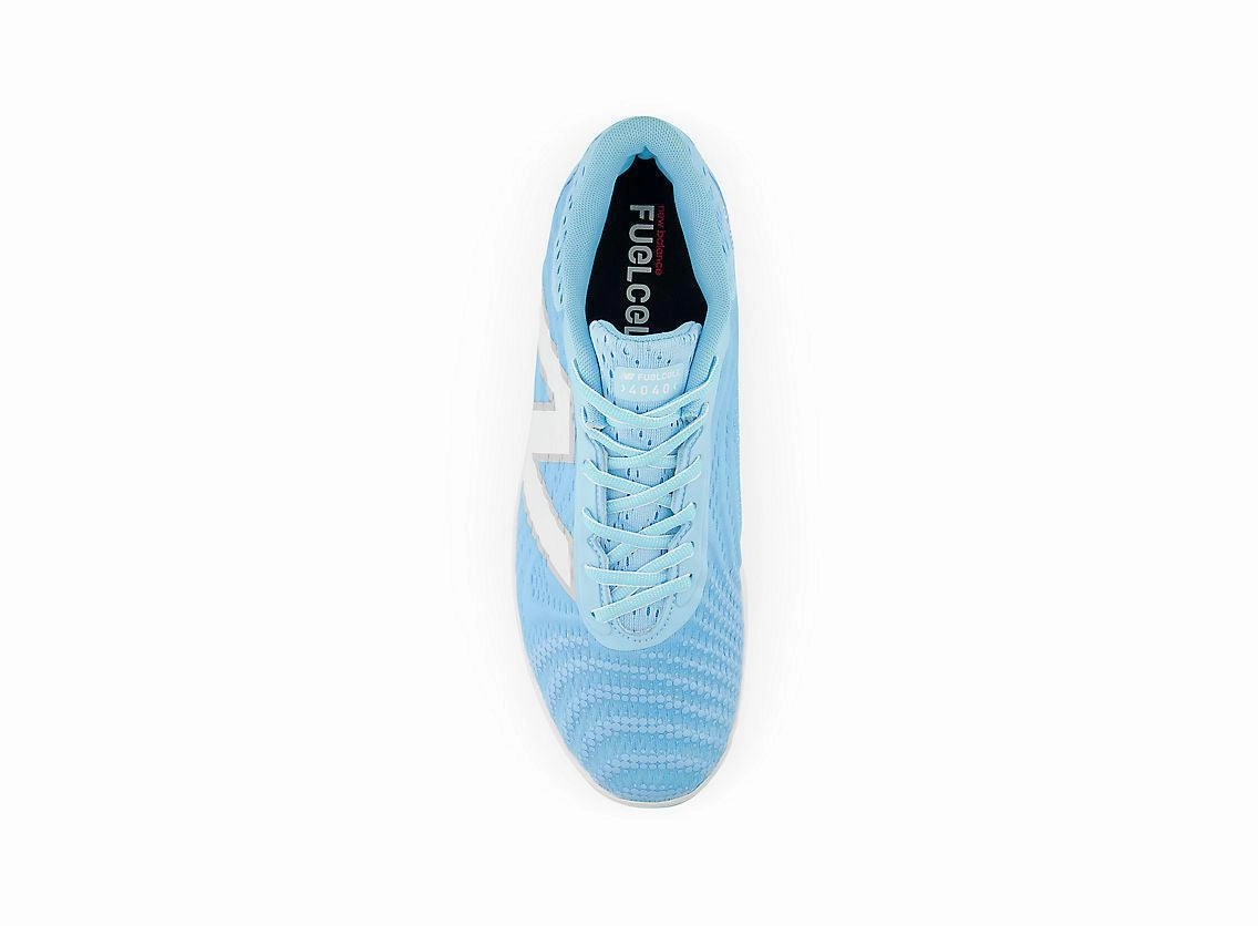 New Balance Men's FuelCell 4040 V7 Molded Baseball Cleats - Sky Blue / White - PL4040C7 running in a bluff area shoes heel - cushion shoes
