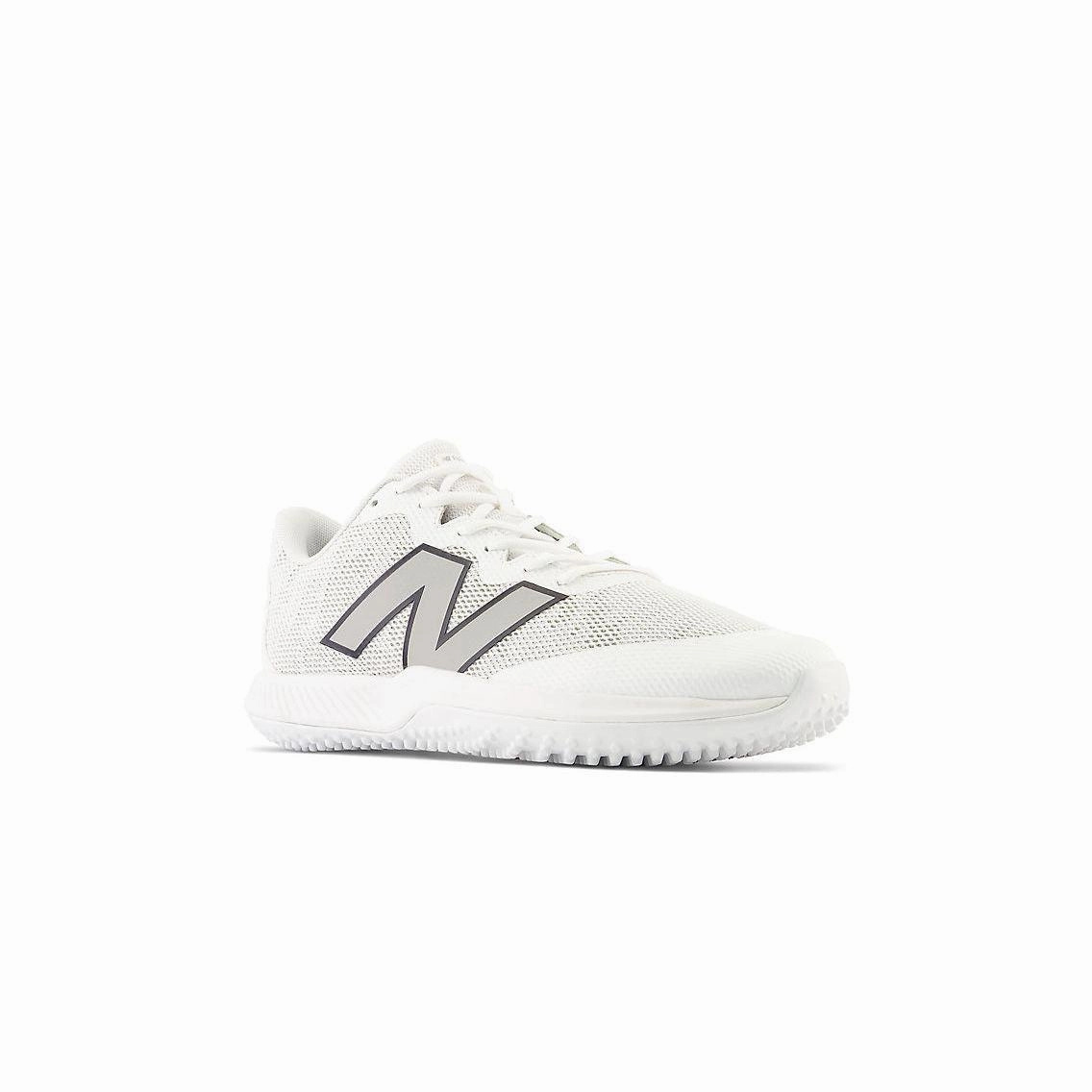 wide - toe shoes lace - trimmed - design shoes New Balance Men's FuelCell 4040 V7 Turf Baseball Shoes - Optic White / Rain Cloud - T4040W7