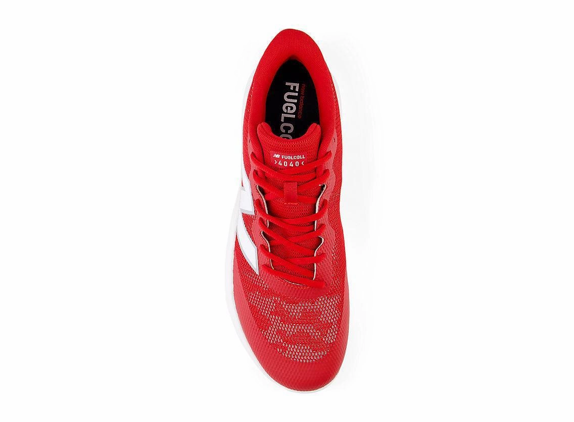 New Balance Men's FuelCell 4040 V7 Turf Baseball Shoes - Team Red / White - T4040TR7 Foot Stability heavy - duty shoes