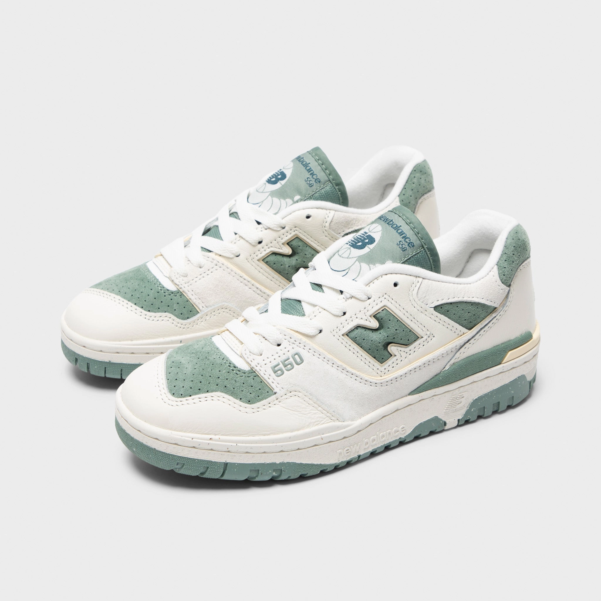 High Rebound Midsole New Balance Women's 550 Sea Salt / Dark Juniper