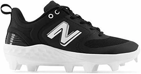 New Balance Women's Fresh Foam Velo V3 Molded Softball Cleats - Black with White - SPVELOK3 pattern arch support insert