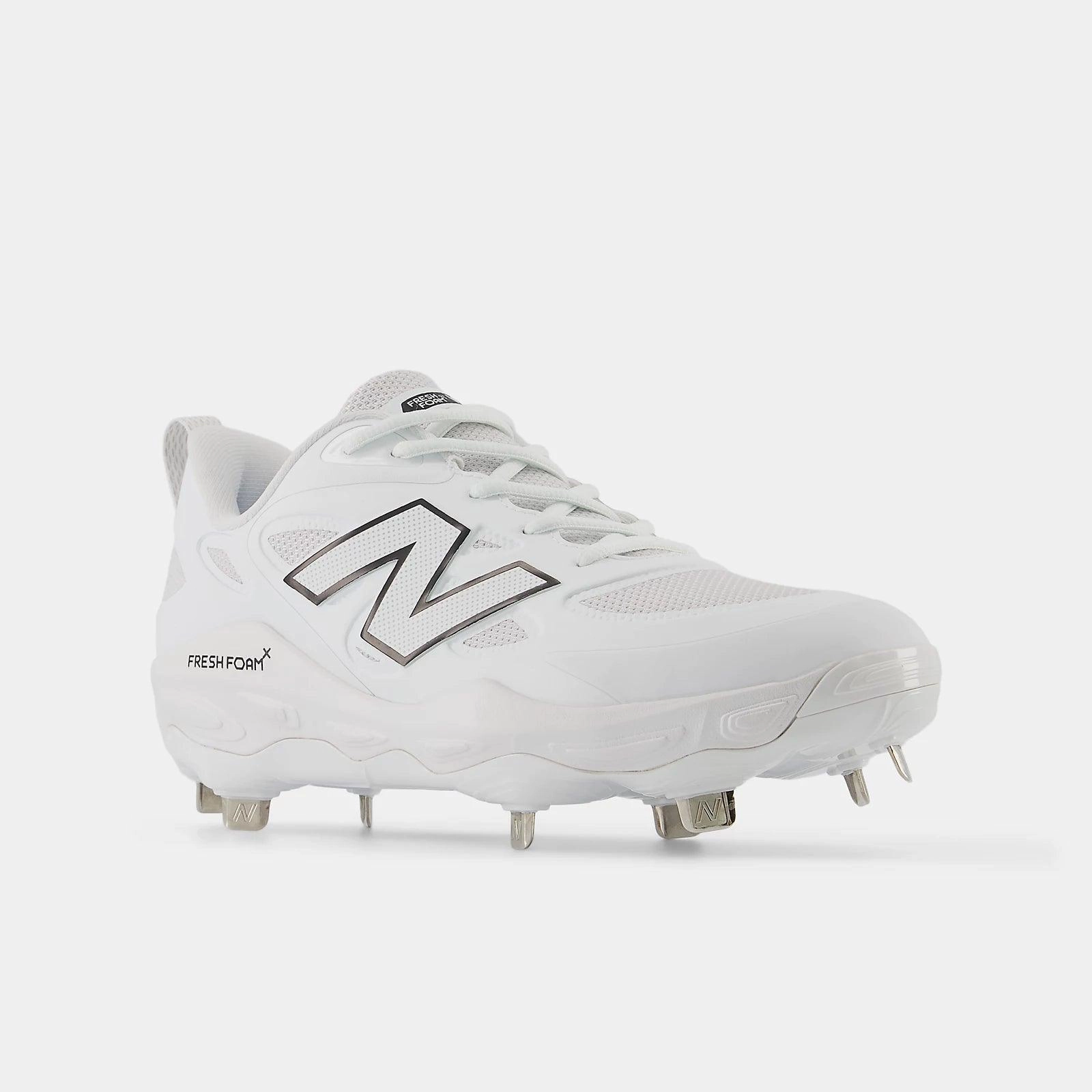 New Balance Women's Fresh Foam X Velo v4 Metal Fastpitch Softball Cleats - White SMVELOW4 motion control shoes Bold Patterns