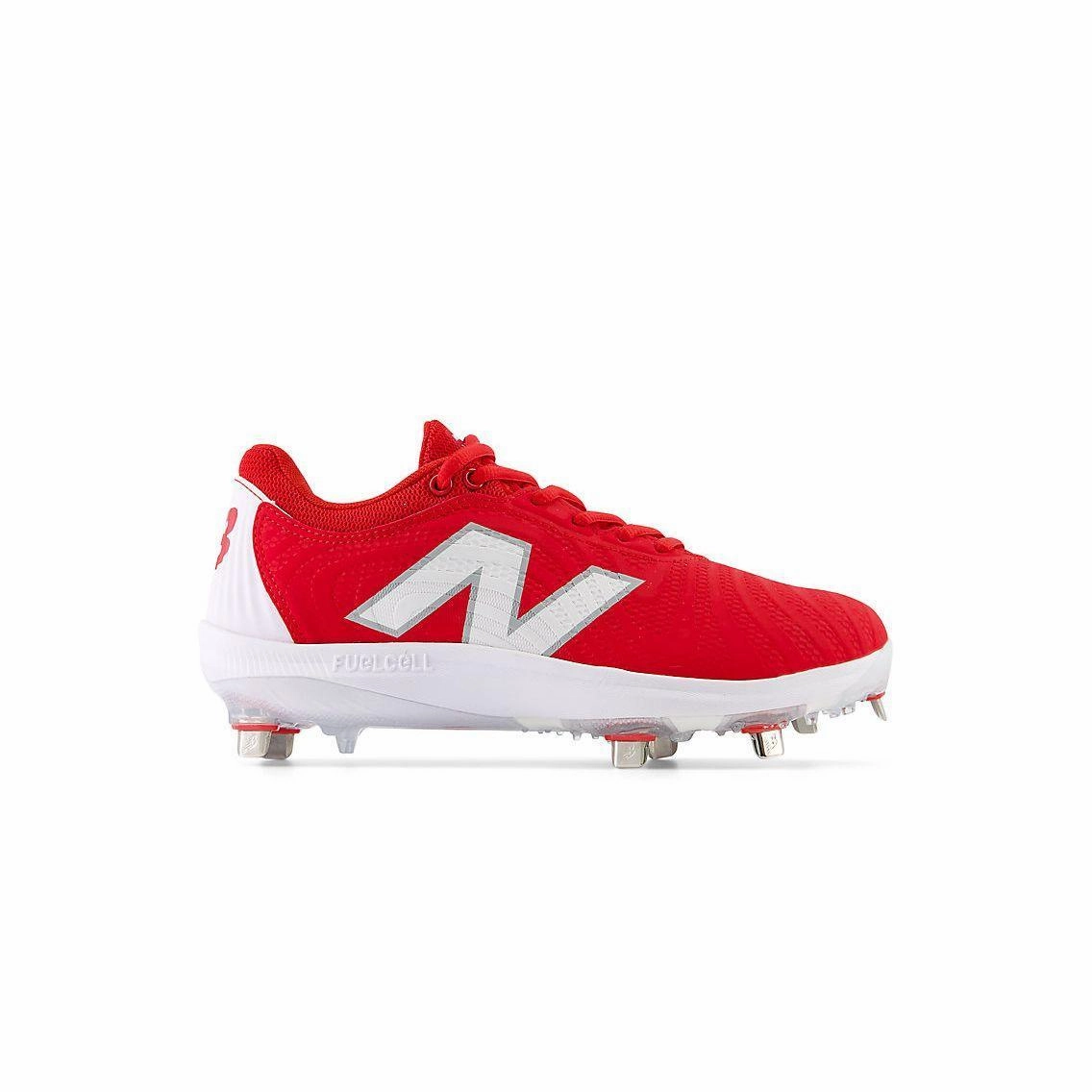 New Balance Women's FuelCell FUSE v4 Metal Fastpitch Softball Cleats - Team Red / Optic White - SMFUSER4 weekend run