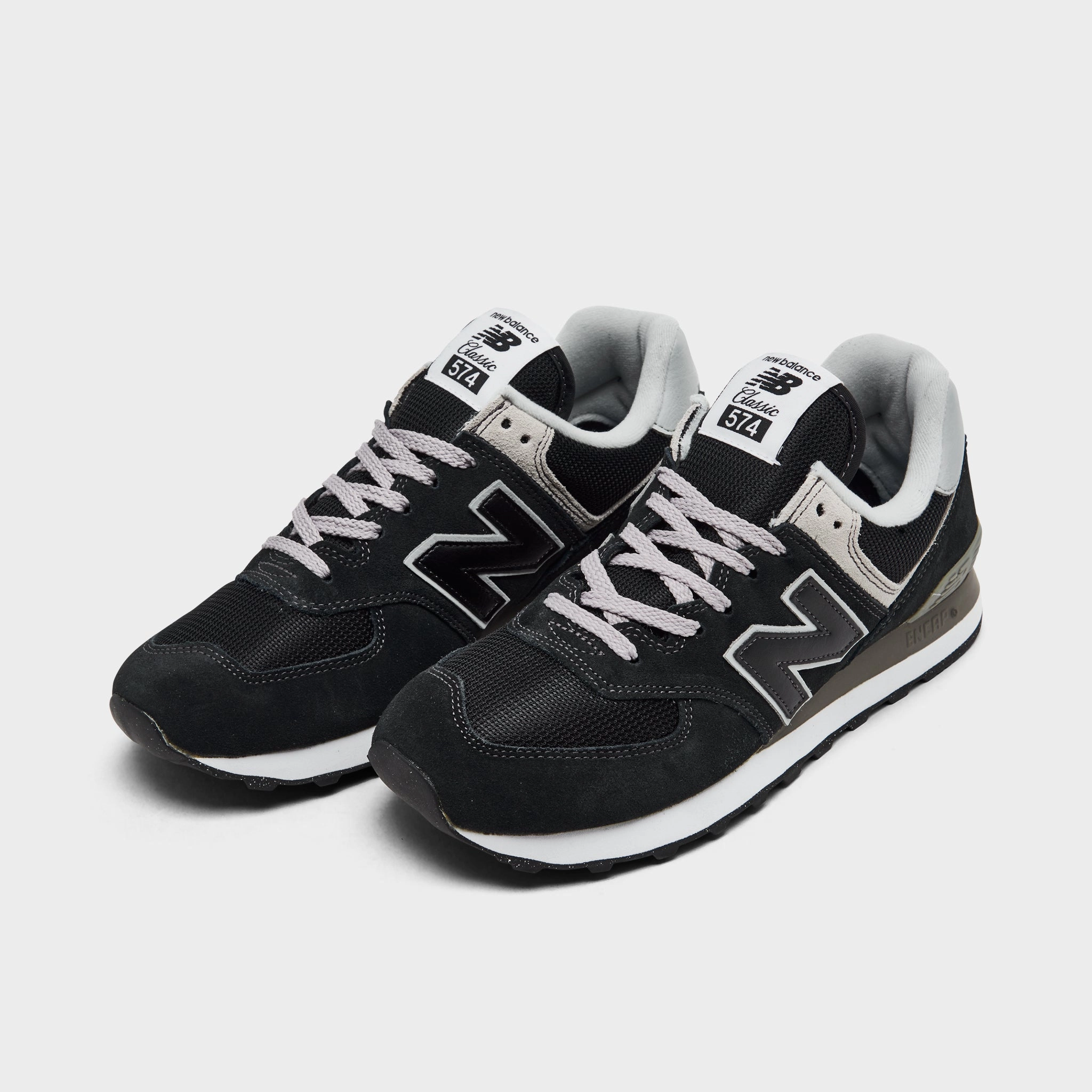 Leather New Balance Women's WL574EVB Black / White