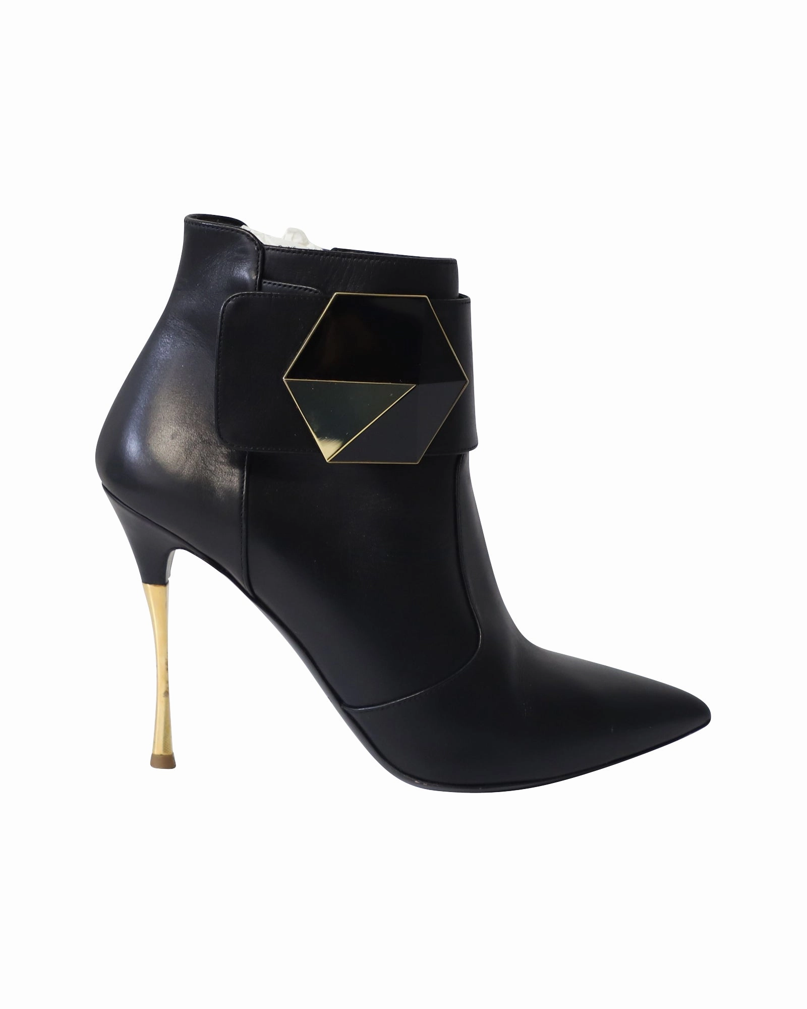 Nicholas Kirkwood Hexagon Ankle Boots in Black Leather Wild Soul