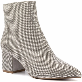 Classic NightLifeBlig Womens Jeweled Man Made Ankle Boots