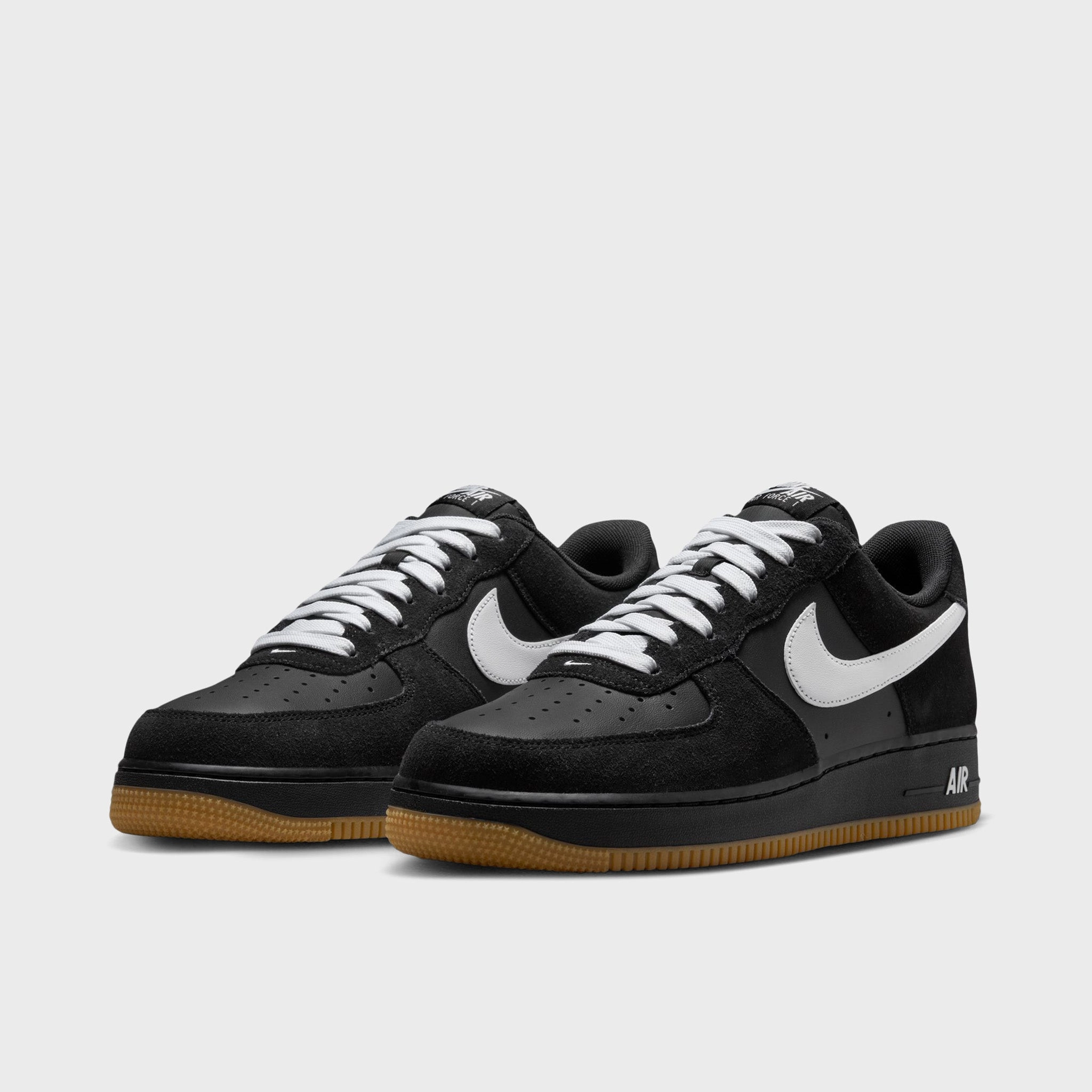 Abrasion Resistant Collar Nike Air Force 1 '07 LV8 Black / White - Light Gum Brown