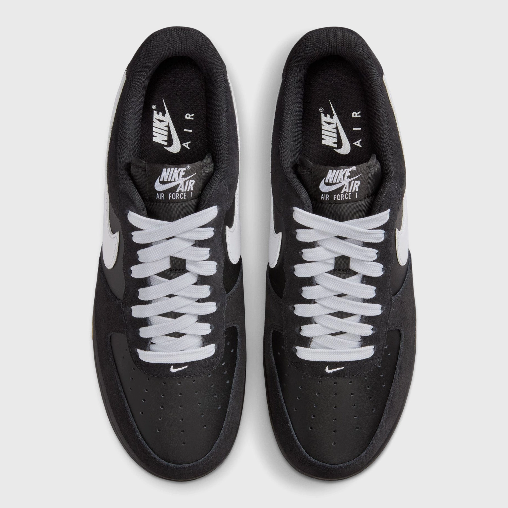 Nike Air Force 1 '07 LV8 Black / White - Light Gum Brown Hyperelastic Midsole Compound