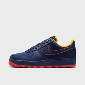 Durable Rubber Outsole Reinforced Heel Collar Nike Air Force 1 '07 LV8 Midnight Navy / Blue Void - Lt Crimson