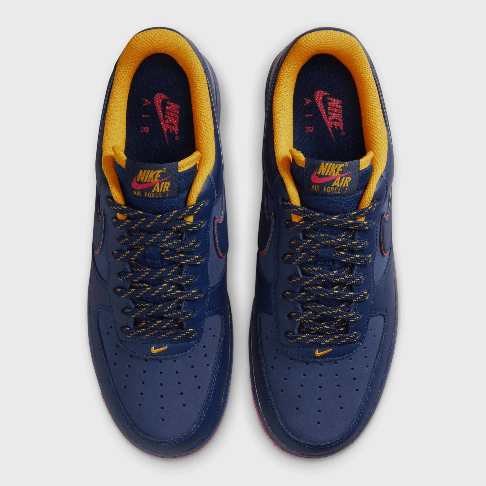 Nike Air Force 1 '07 LV8 Midnight Navy / Blue Void - Lt Crimson mesh material Light Foam Layer