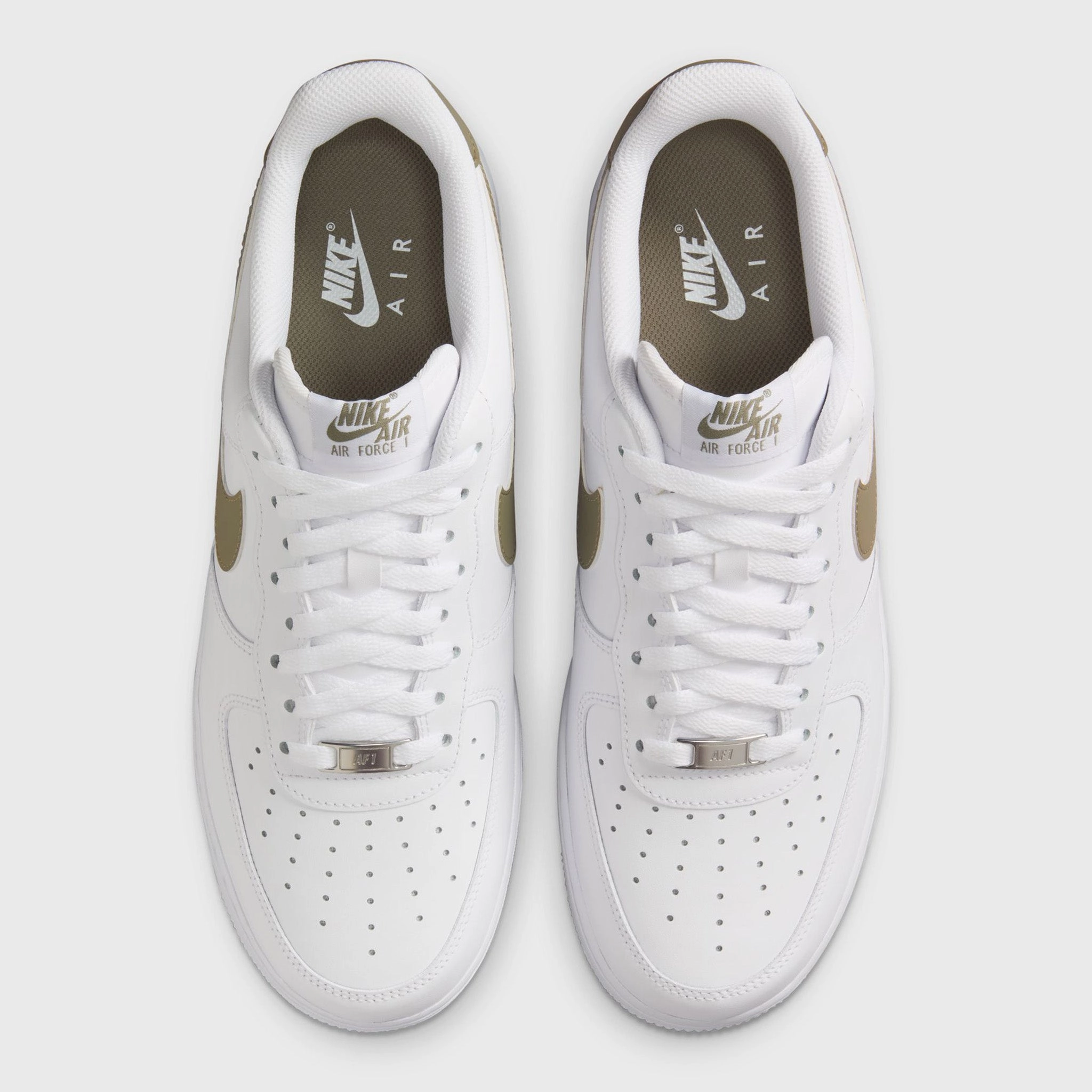Nike Air Force 1 '07 White / Light Army Lace Up Style Pro Support