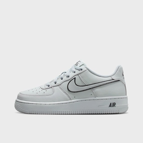 Nike Air Force 1 GS Light Smoke Grey / Black Abrasion Resistant Fabric Breathable mesh lining