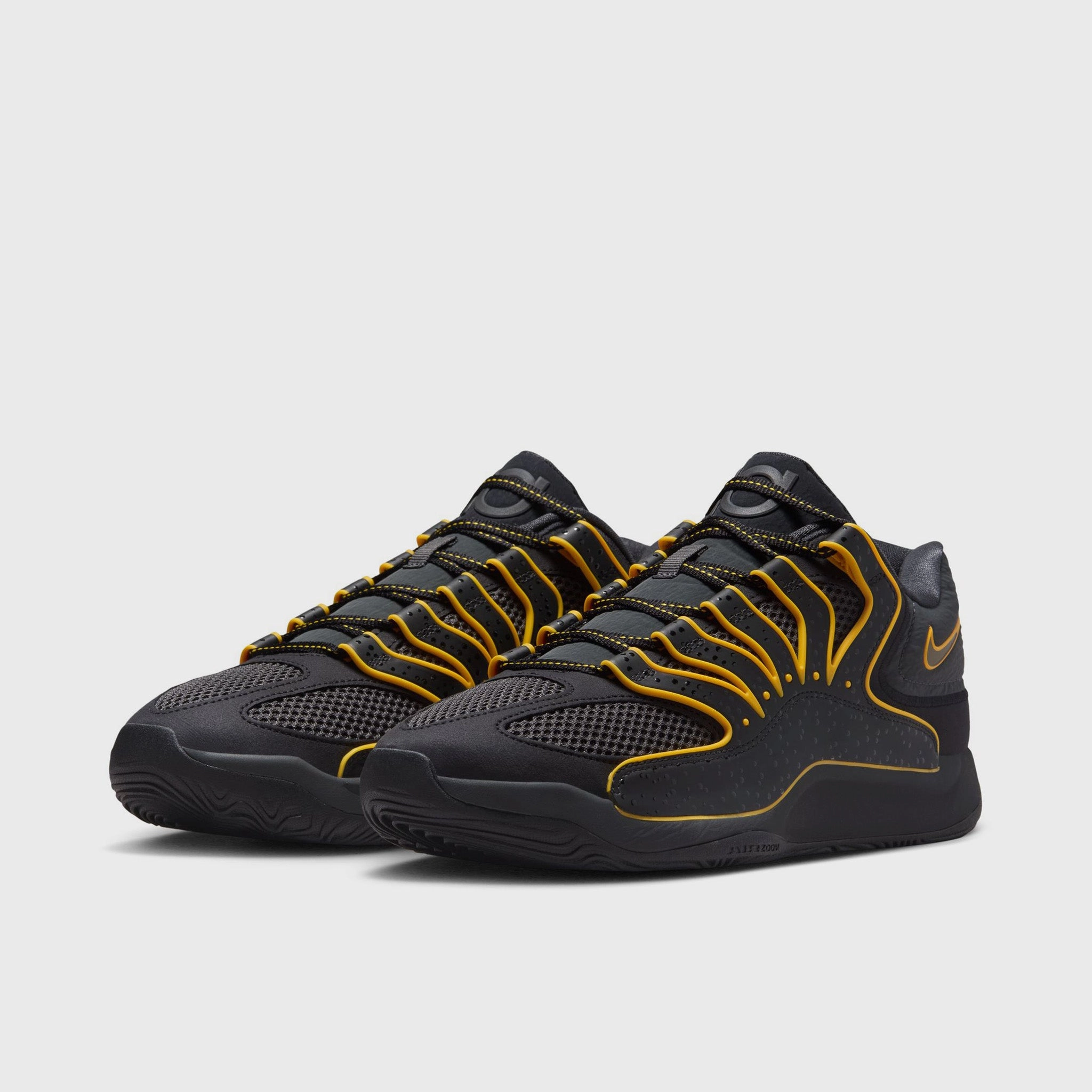 Elastic Heel Tab Design Supportive Heel Counter Nike KD 18 Black / University Gold - Anthracite