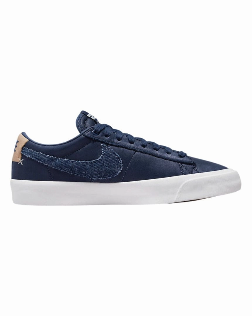 Nike SB Zoom Blazer Low Pro GT PRM - Midnight Navy Reinforced Eyestay Durability