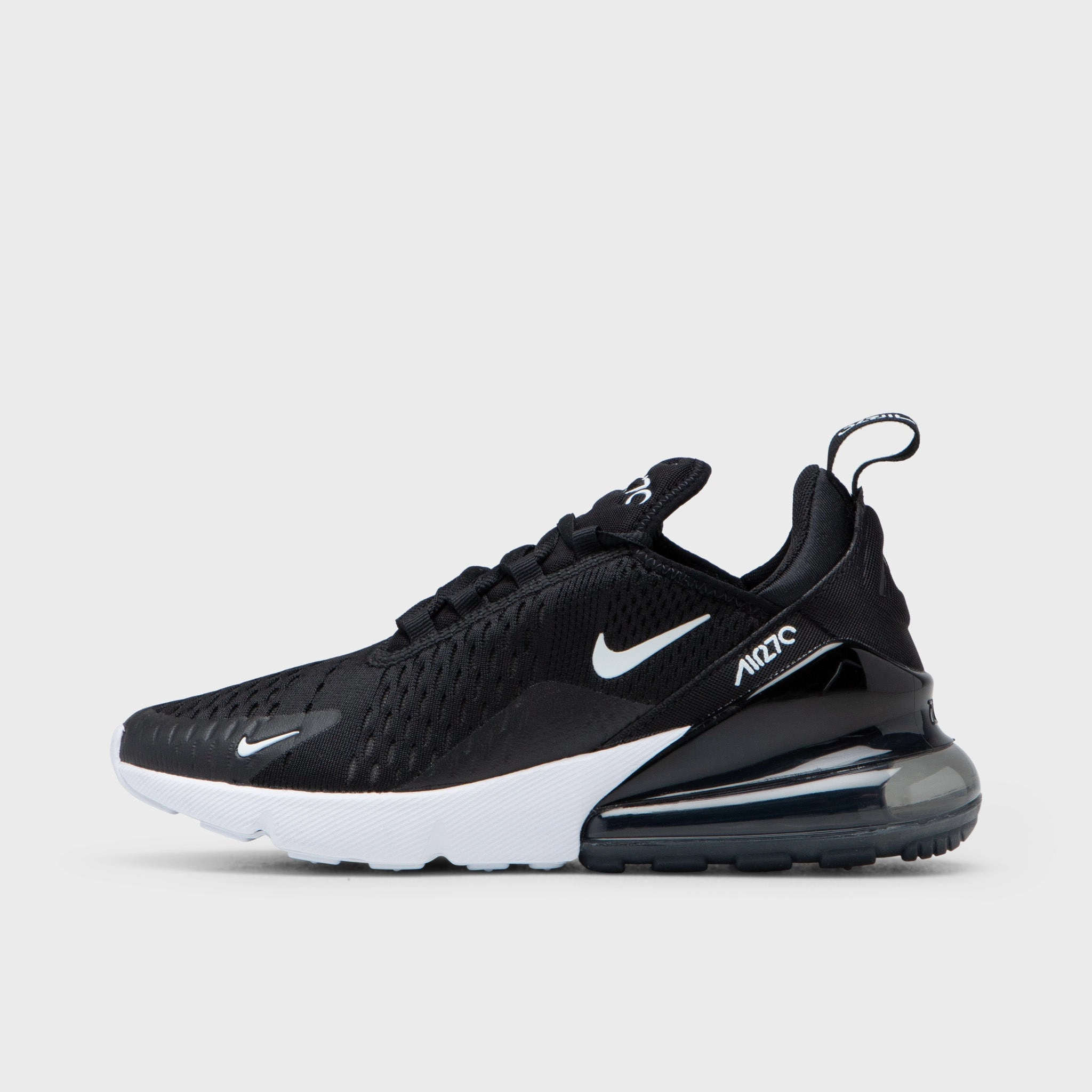Nike Women's Air Max 270 Black / Anthracite - White Smooth Finish Anti Slip Sole
