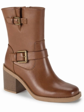 Mayla Womens Faux Leather Riding Ankle Boots Built For Comfort
