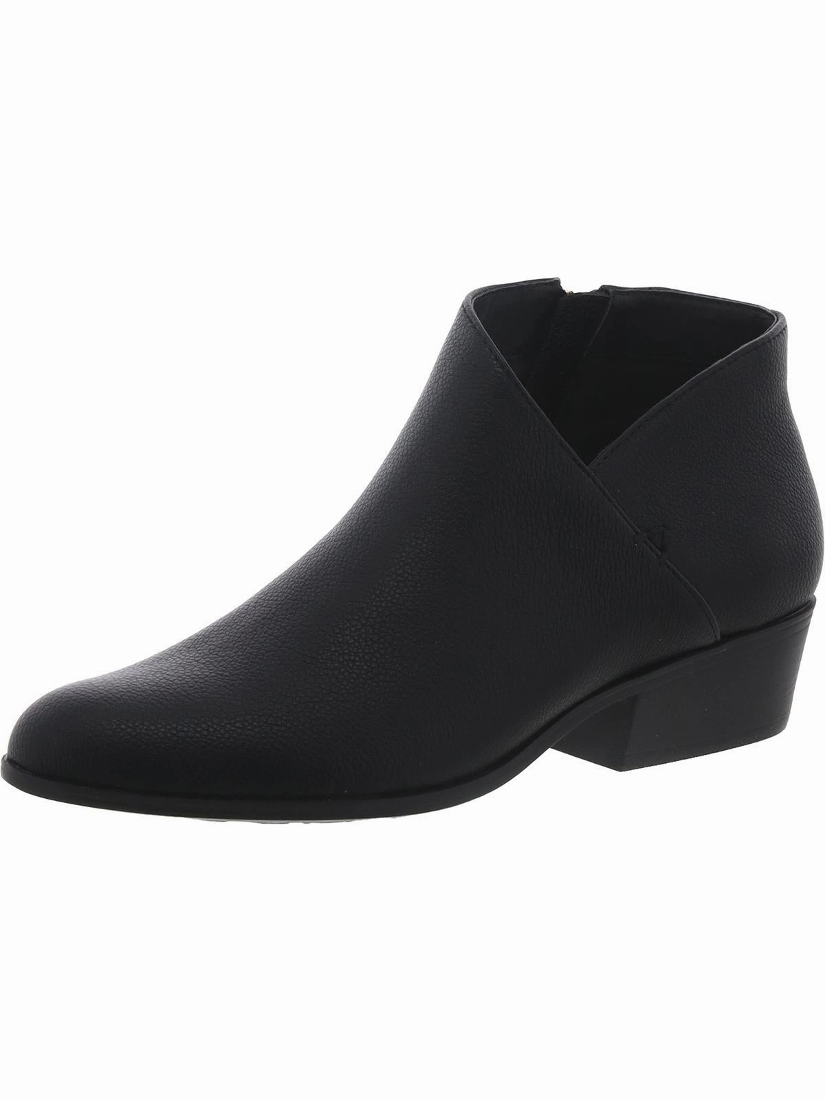 cayu Womens Faux Leather Asymmetric Ankle Boots Elastic Ankle Insulated Comfort