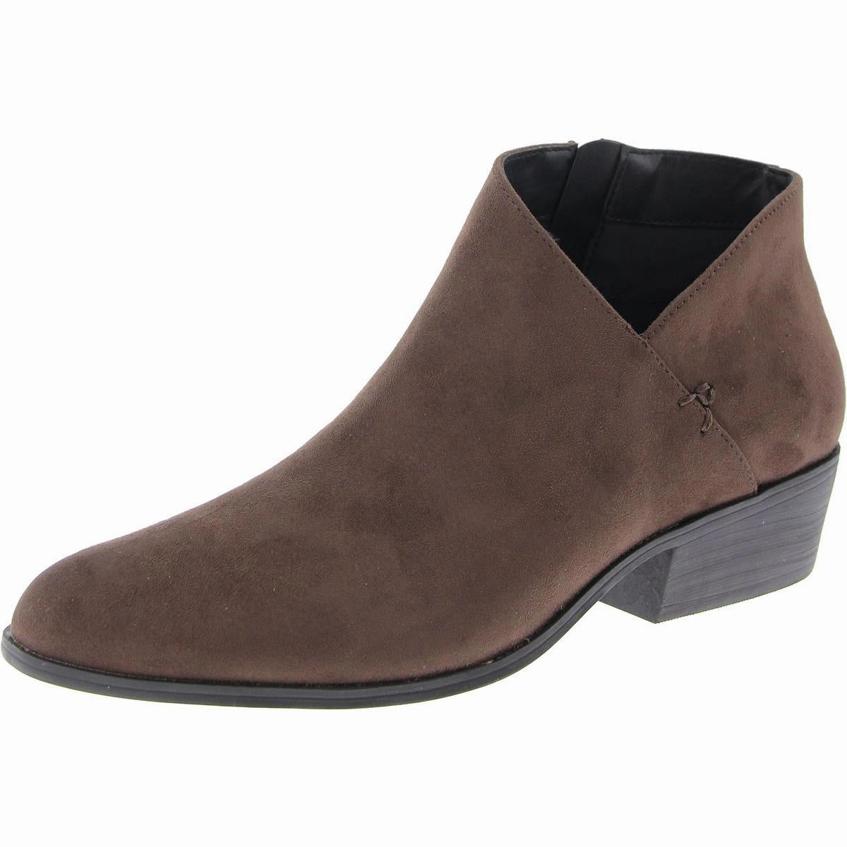 Stable base cayu Womens Faux Leather Asymmetric Ankle Boots