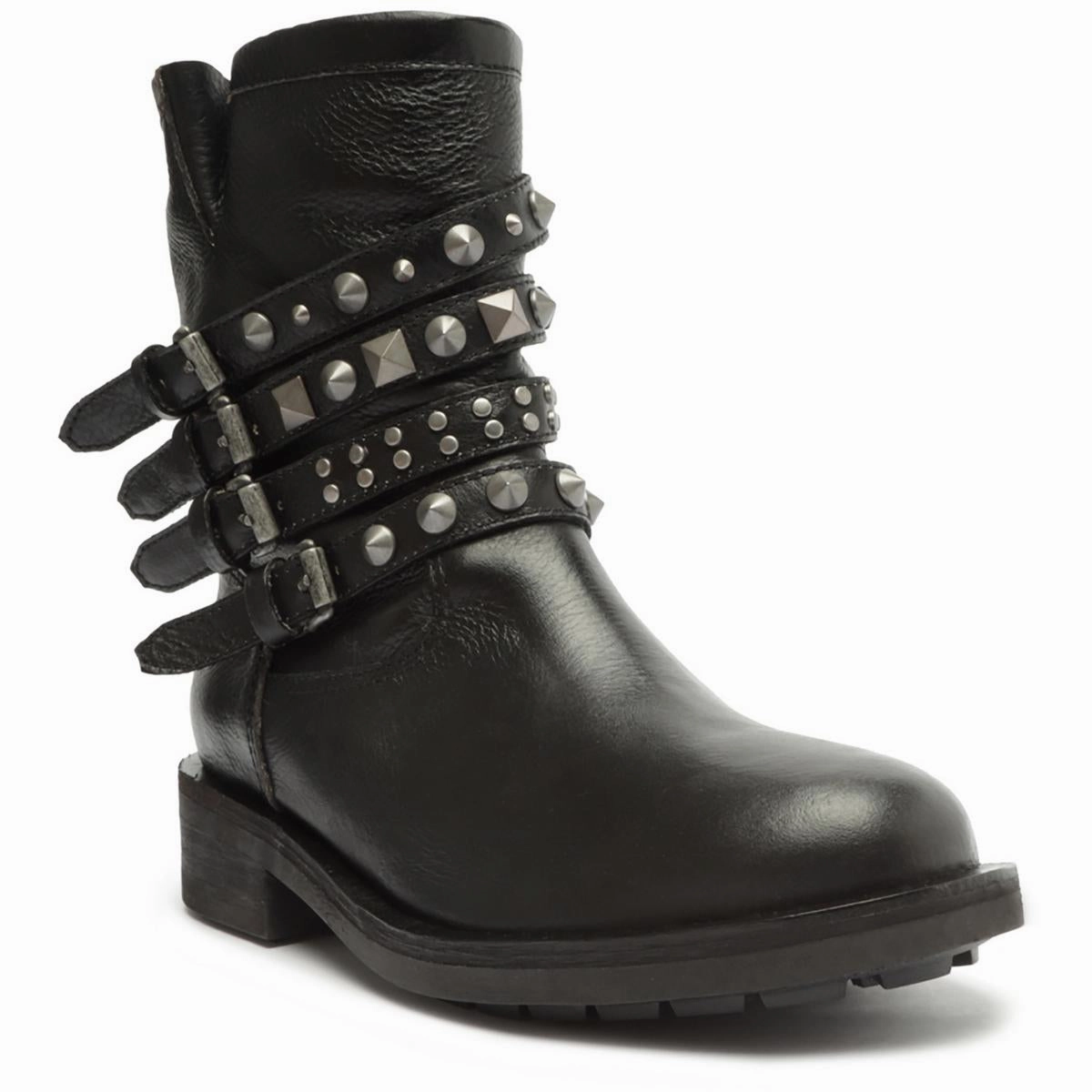 Luizia Womens Leather Block Heel Ankle Boots Waterproof City Walking