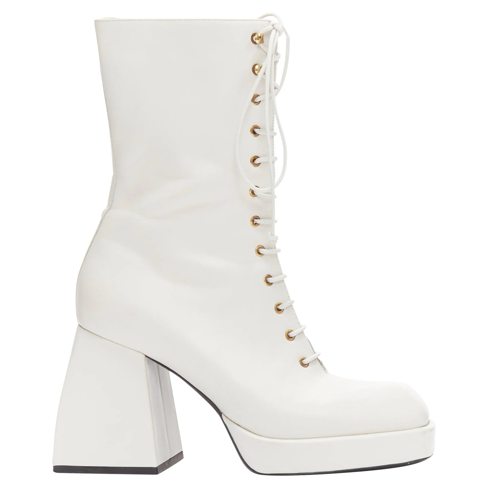 Concert Look Nodaleto Bulla Candy leather chunky heels lace up boots