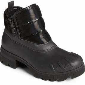 Flexible Frame Rough Terrain Noir Womens Solid Leather Winter & Snow Boots