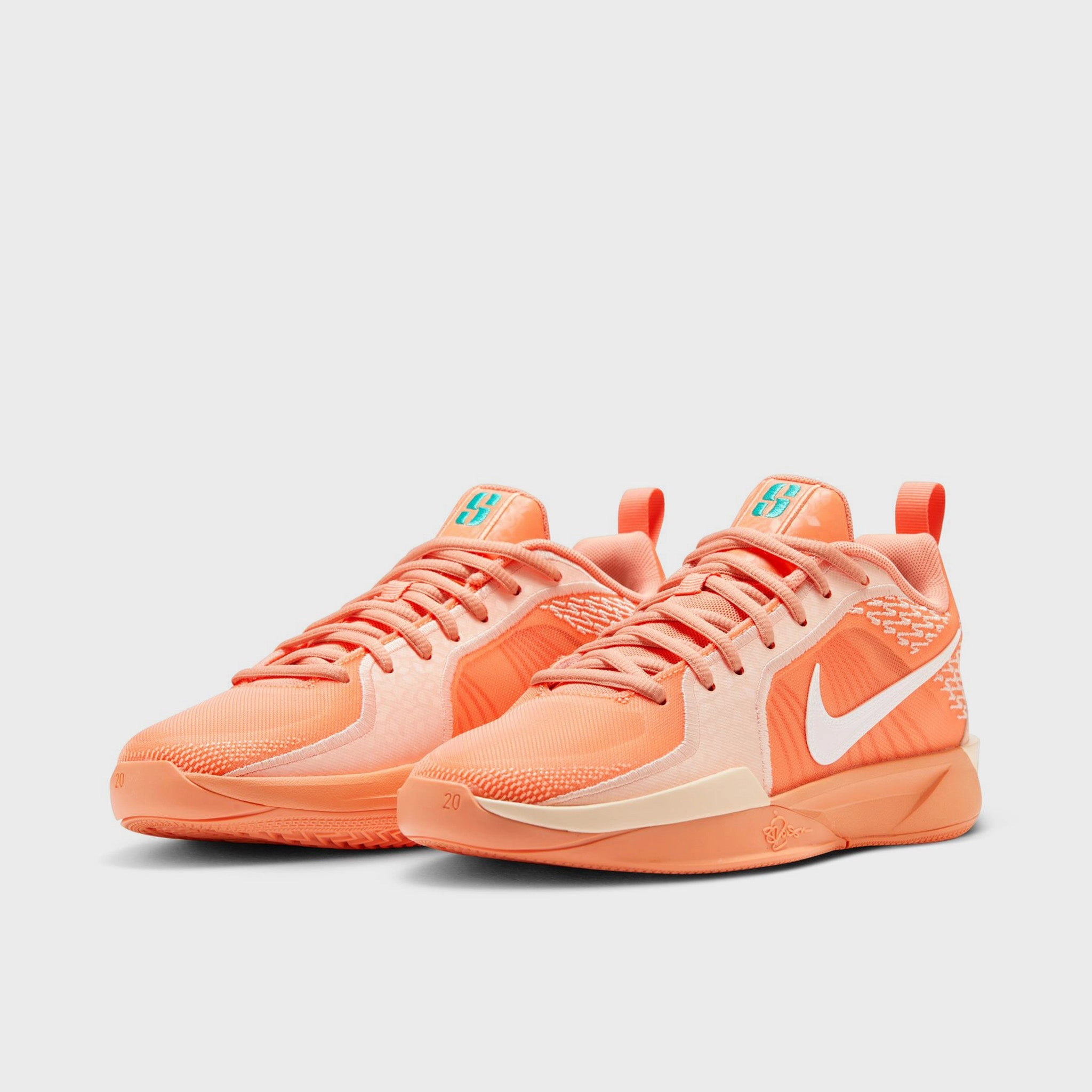 Comfortable Stretch High-Quality Cushioning Nike Sabrina 2 GS Apricot Agate / Light Bone - Washed Coral