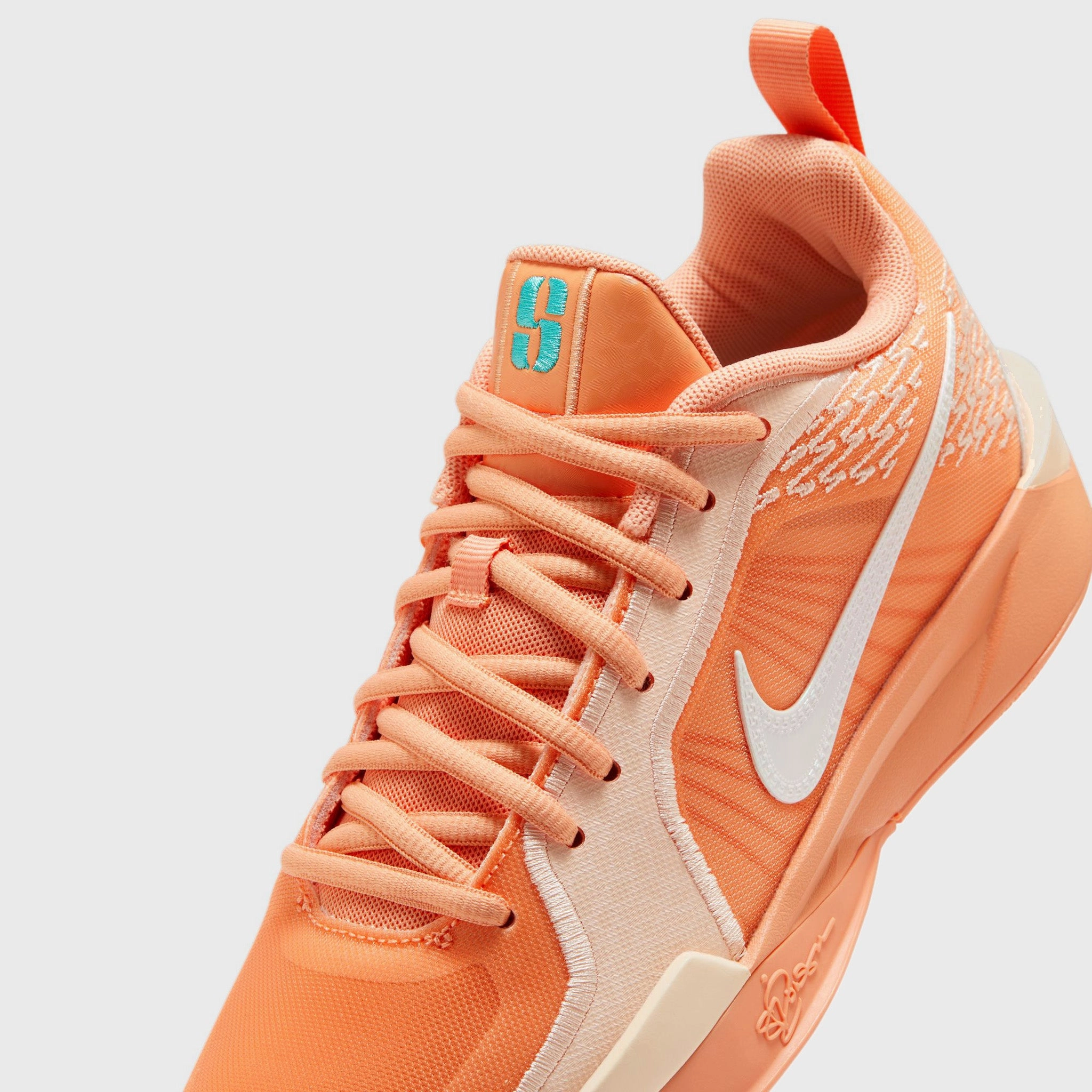Breathable Perforation Zones Nike Sabrina 2 GS Apricot Agate / Light Bone - Washed Coral