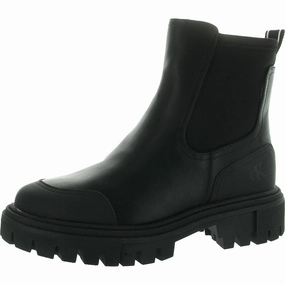 buckle REMOLA Womens Lugged Sole Faux Leather Ankle Boots