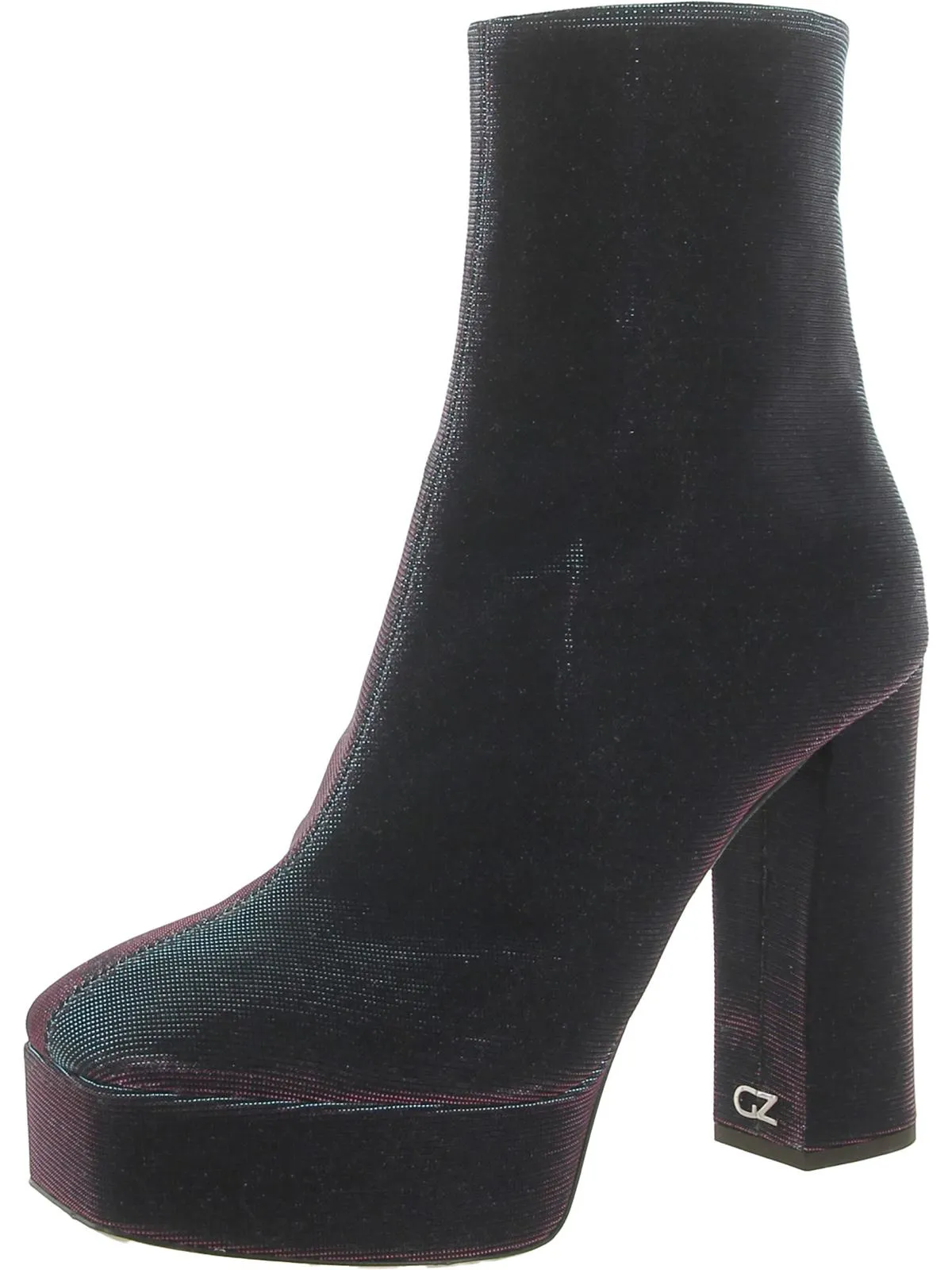 Notturna  Womens Iridescent Square Toe Mid-Calf Boots Street Fashion Sleek Outline