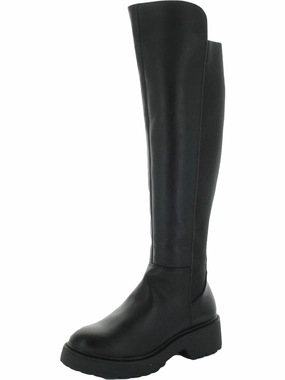 Slip Resistant Mountain Hike Callback Womens Faux Leather Round Toe Knee-High Boots