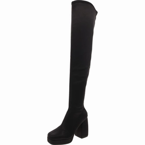 Protective Finish Urban Commute Fashionable Look The Uplift Womens Block Heel Satin Over-The-Knee Boots