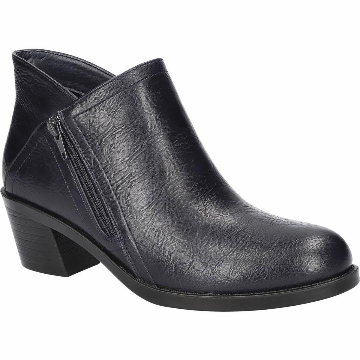 MORGANA Womens Zipper Manmade Ankle Boots No Laces