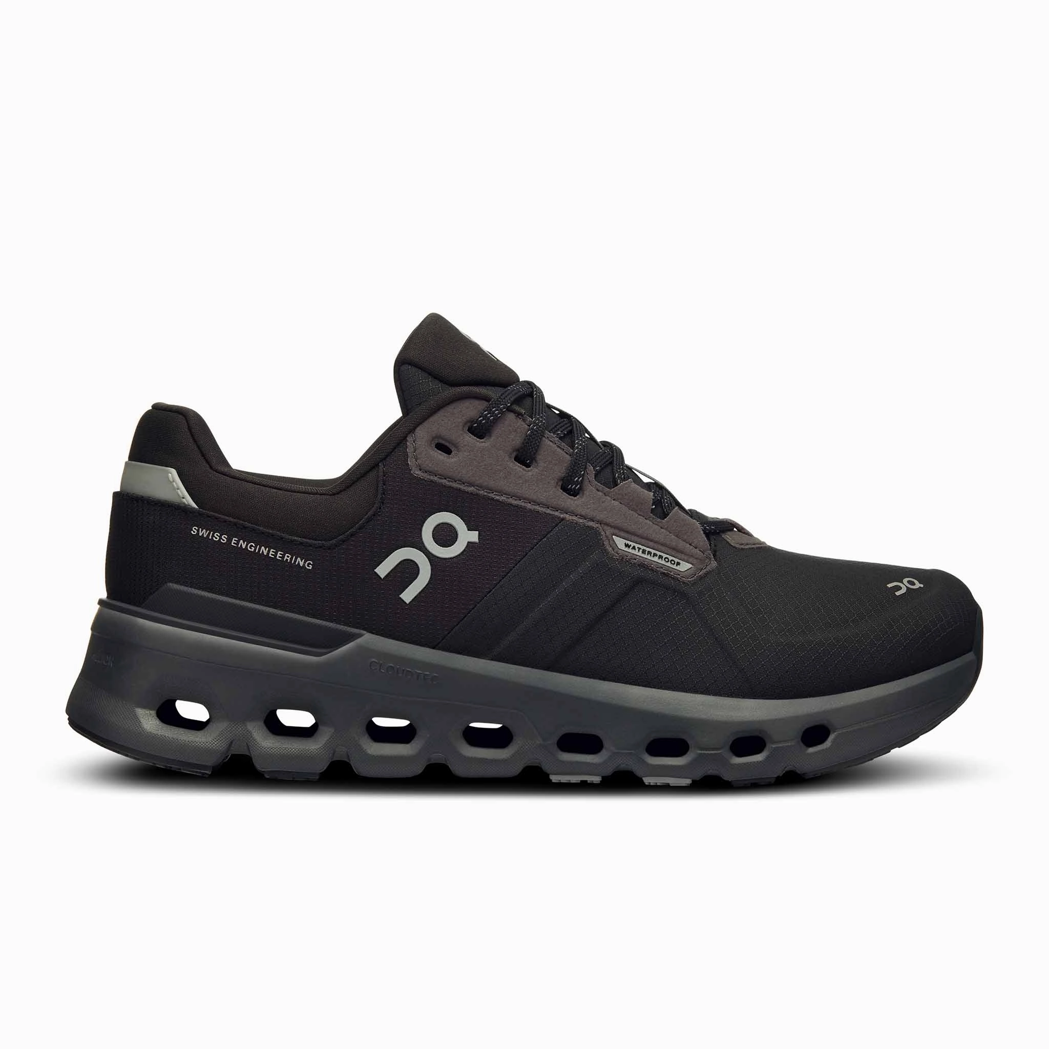 On | Women's Cloudrunner 2 Waterproof Running Shoes - Magnet/Black spandex running wear