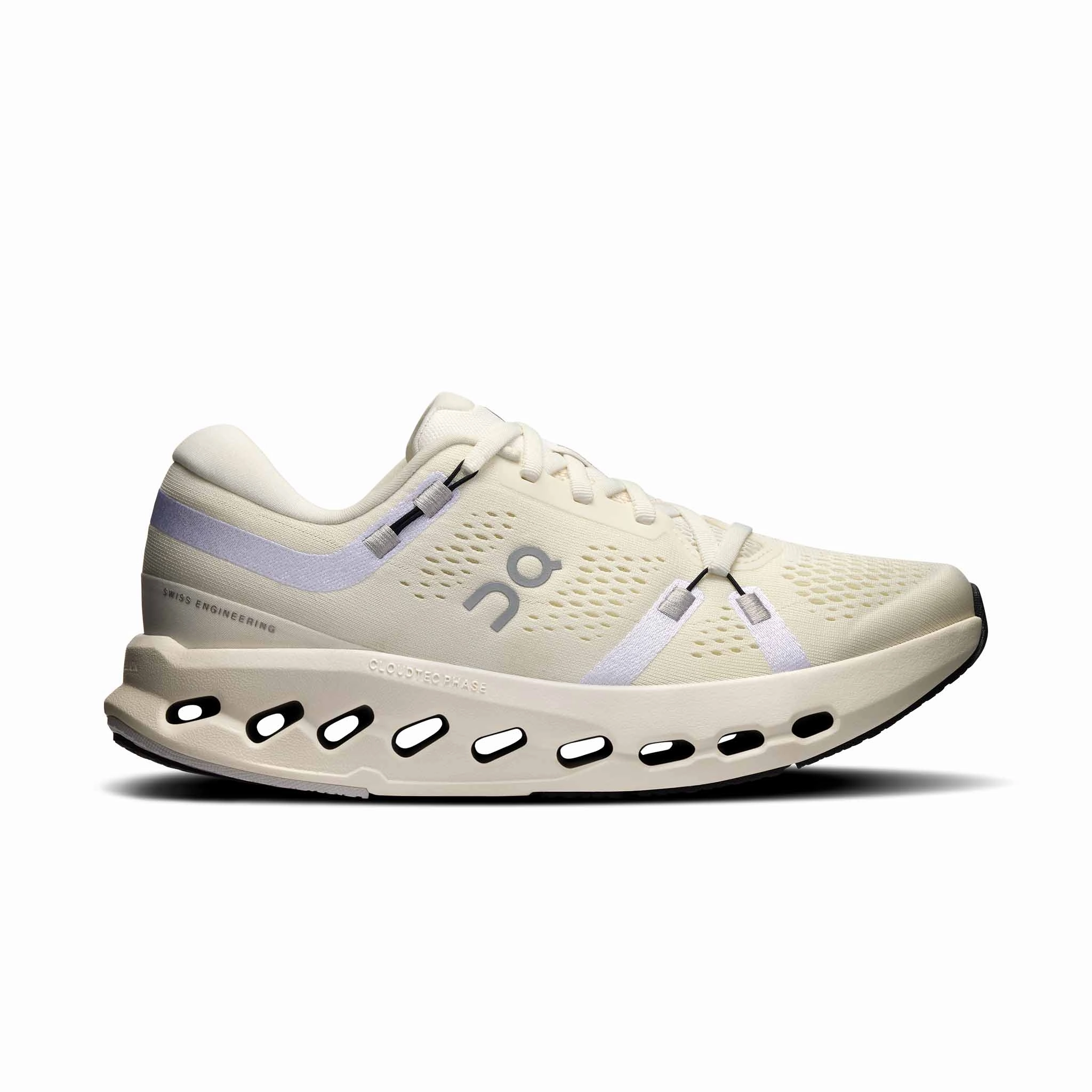 On | Women's Cloudsurfer 2 Running Shoes - Ivory/Ivory running belts pre - designed shoe pattern