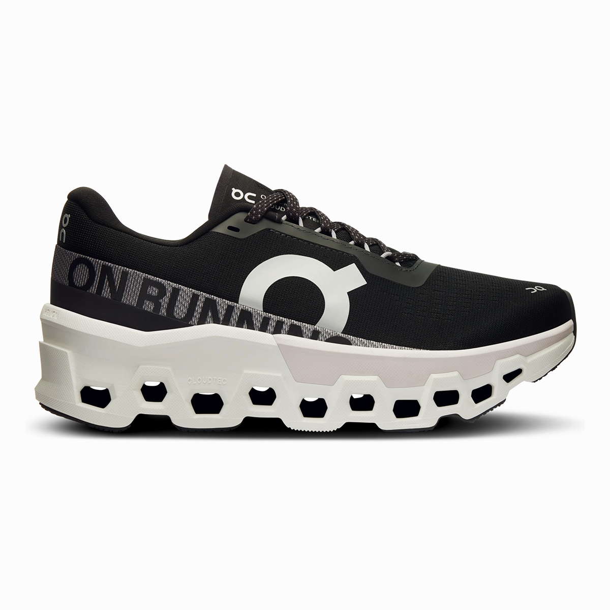 ON Cloudmonster 2 - Black - Frost packable running shoes Supportive Heel