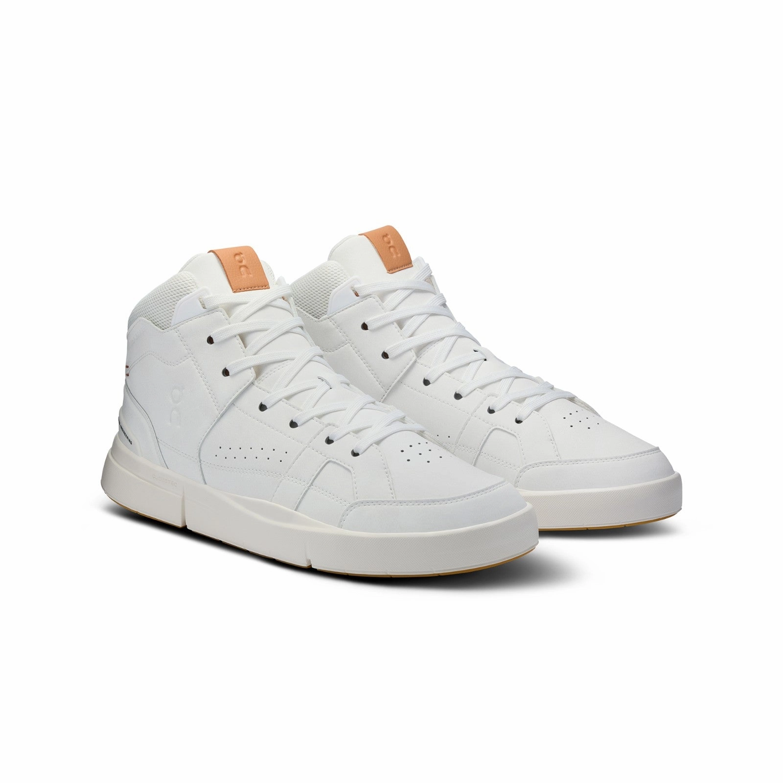 On Running THE ROGER Clubhouse Mid (White/Sandstone) Men Shoes 3MD11142765 Anti Microbial Lining