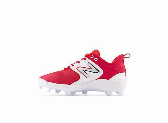 Stable Support New Balance Men's Fresh Foam 3000 V6 Molded Baseball Cleats - Red with White - PL3000R6