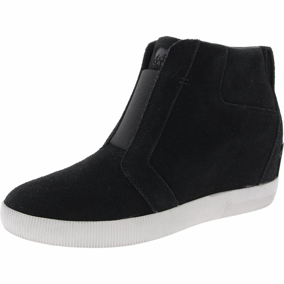 High Traction Outdoor Trek Comfortable Footwear Out N About Pull On Wedge Womens Solid Man Made Wedge Boots