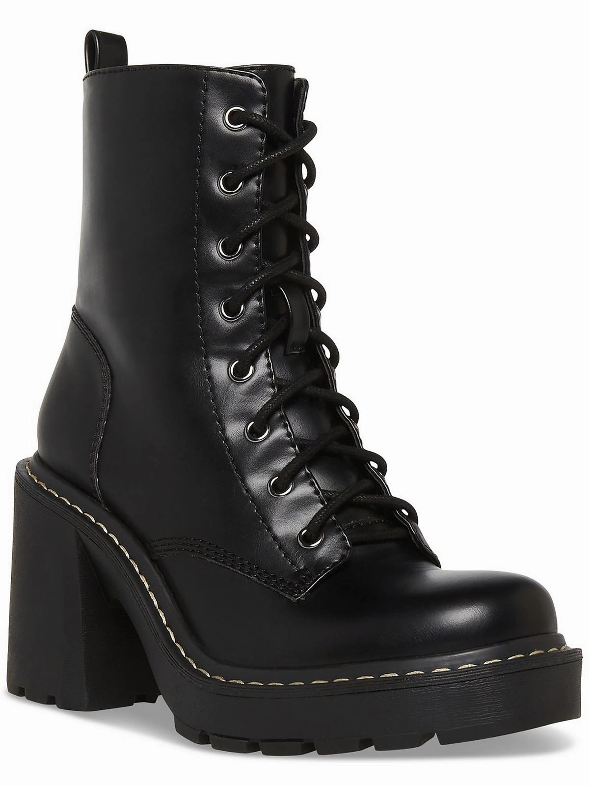 youth trend Urban Commute Lion Womens Faux Leather Zipper Combat & Lace-up Boots