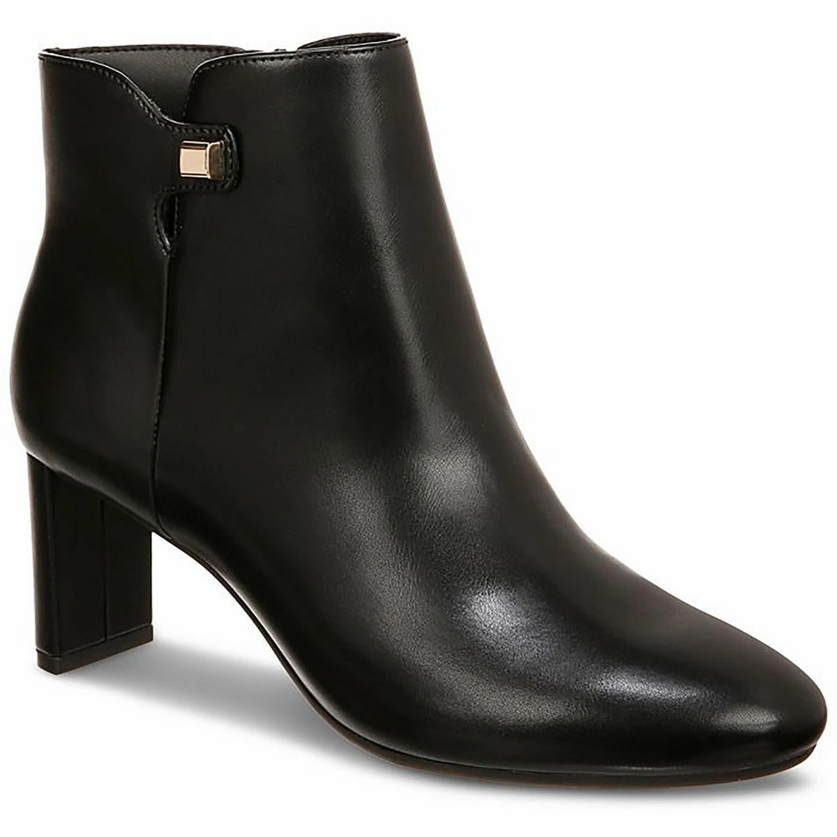 PAAM Womens Faux Leather Almond Toe Ankle Boots Seamless Comfort Snowy Path