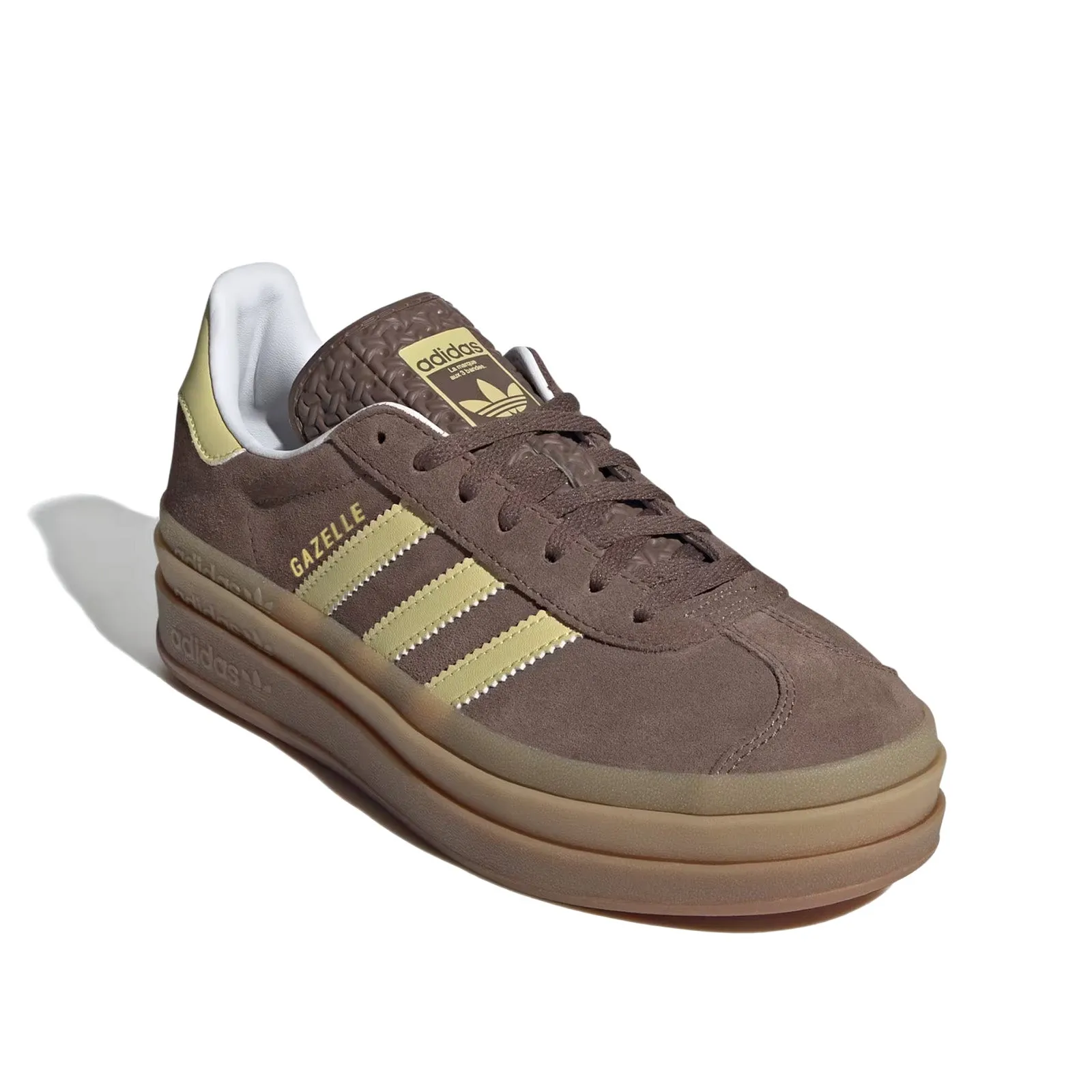 Womens adidas Gazelle Bold 'Earth Strata/Powder Yellow' Phylon Midsole Practical