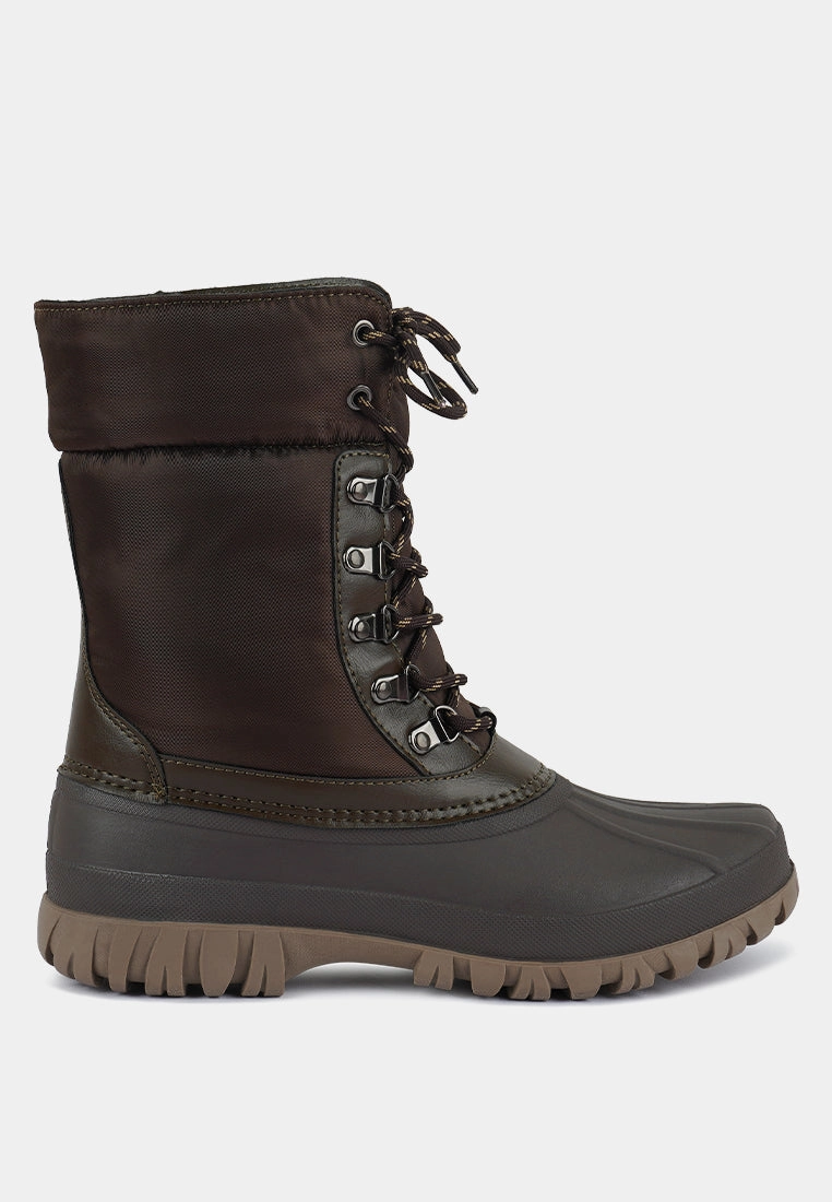 delphine knitted collar lace up boots Quick Move