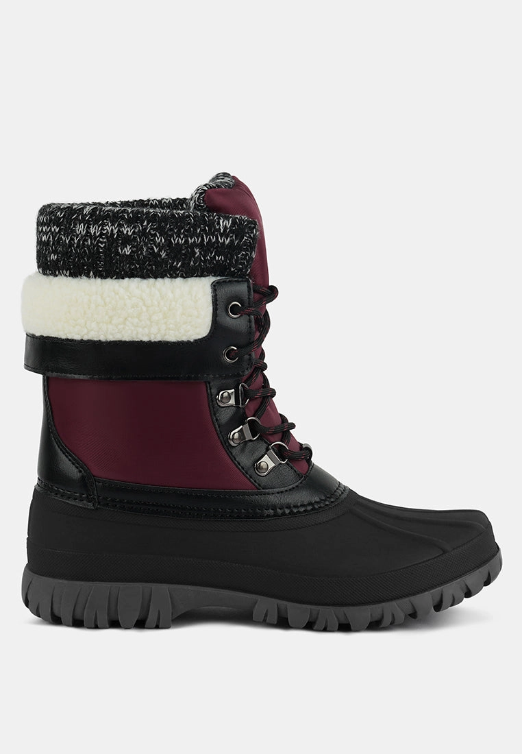 delphine knitted collar lace up boots Weather resistant Low Profile Trail Exploration