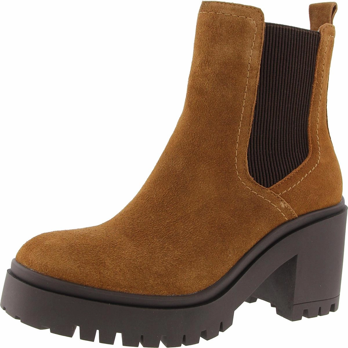 Womens Leather Lugged Sole Ankle Boots Stylish