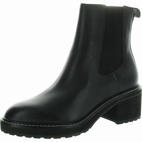 Reliable Grip Chelsea Lugsole Heeled Boots Womens Stretch Leather Chelsea Boots