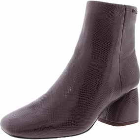 Western Pattern Womens Zipper Leather Ankle Boots