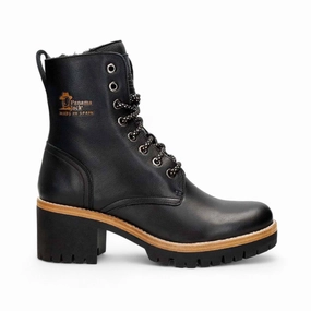 Outdoor Protection Urban Utility Panama Jacks Women's Black Leather Padma B11 Boots