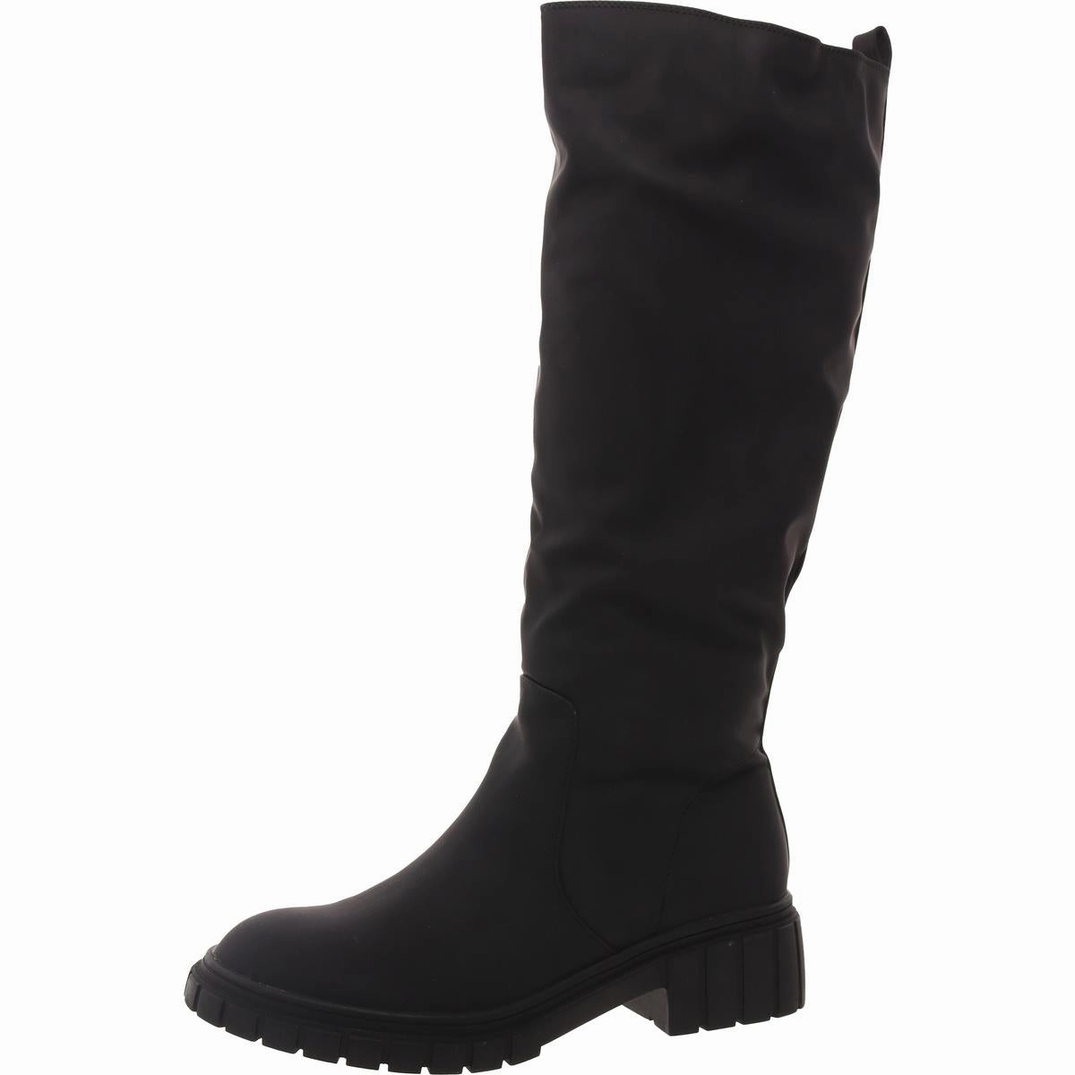 Paola Womens Padded Insole Man Made Knee-High Boots Stable Support Rainy Day Commuter Fashion Accessory